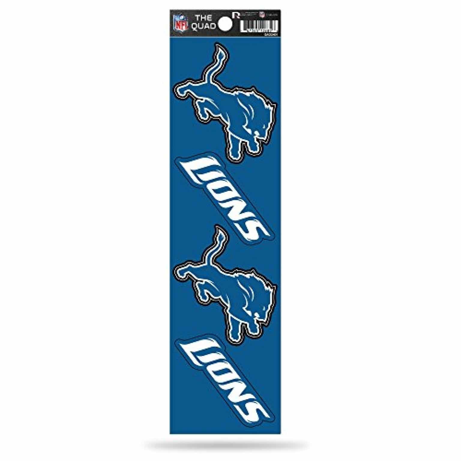 Detroit Lions 4 Piece Sticker Sheet Sports Hard Hats