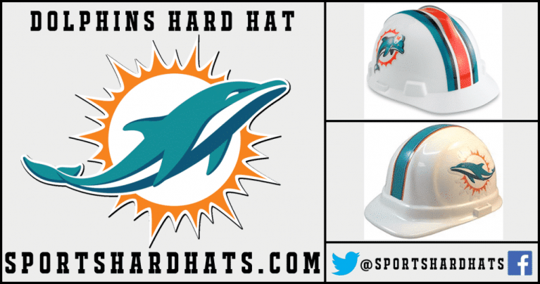 Dolphins Hard Hat, NFL Hard Hats, Sports Hard Hats, OSHA Hard Hats, ANSI Hard Hats