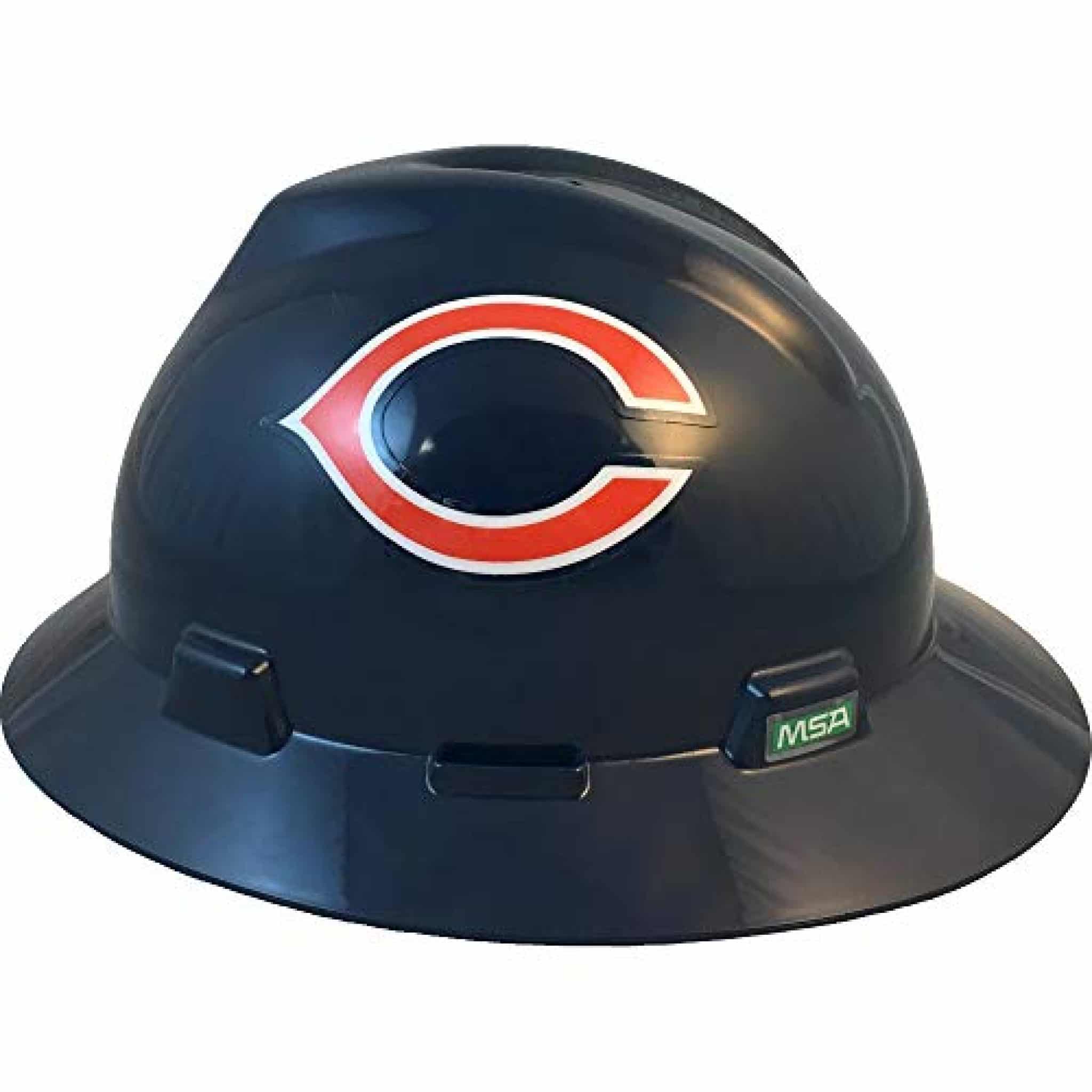 MSA 10194747 NFL VGard Full Brim Hard Hat, Chicago Bears Sports Hard