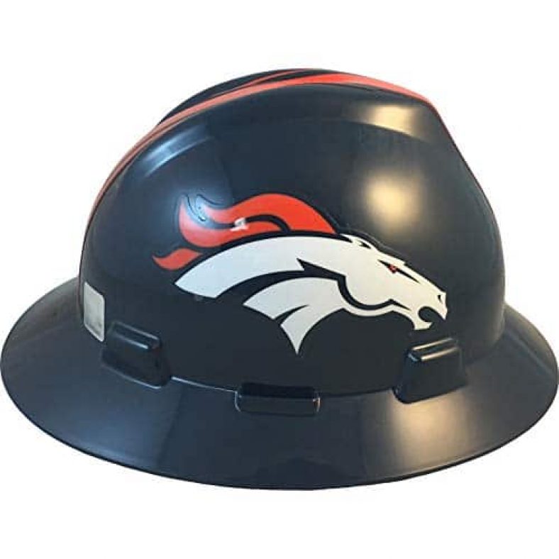 MSA 10194751 NFL VGard Full Brim Hard Hat, Denver Broncos, Standard