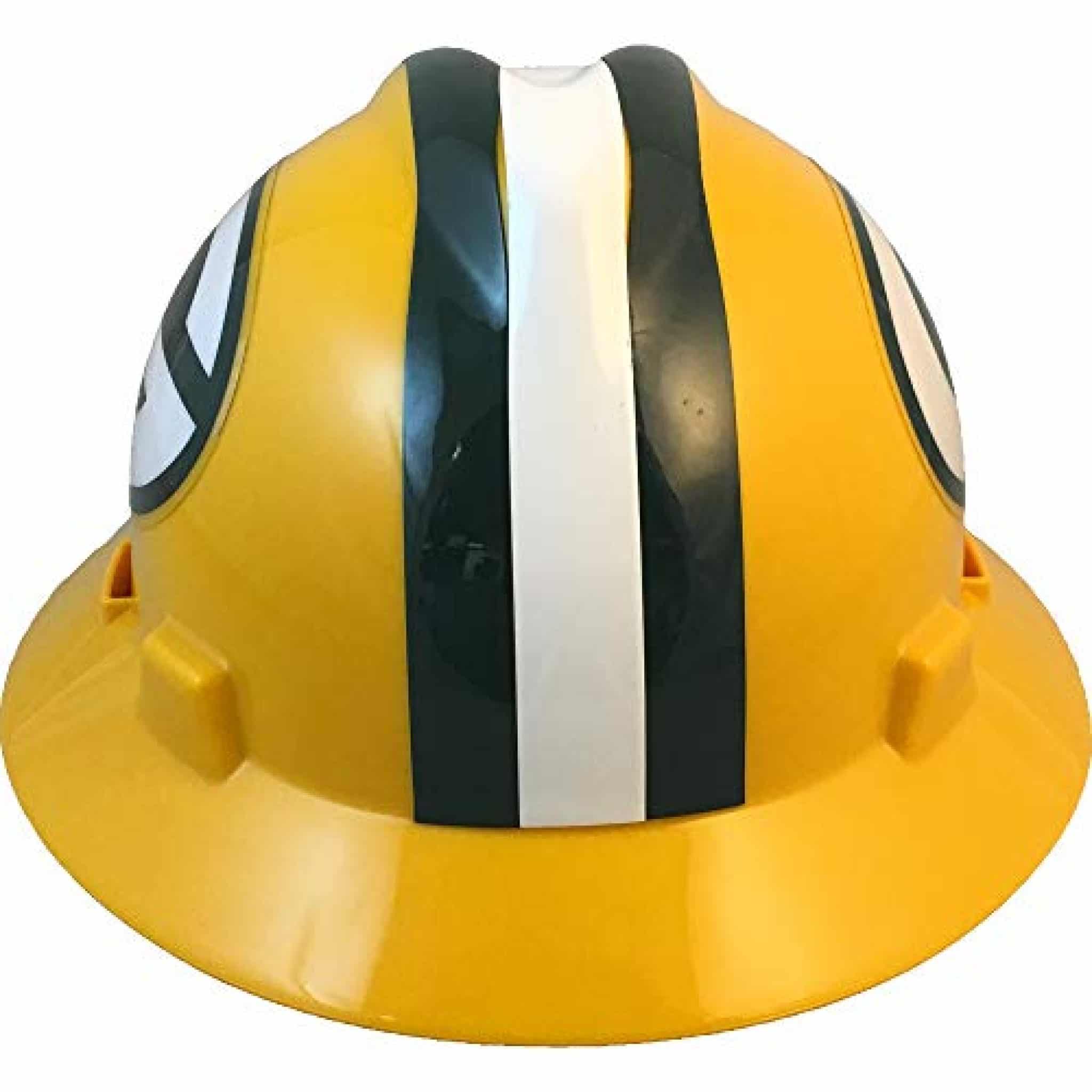 MSA 10194753 NFL VGard Full Brim Hard Hat, Green Bay Packers, Standard