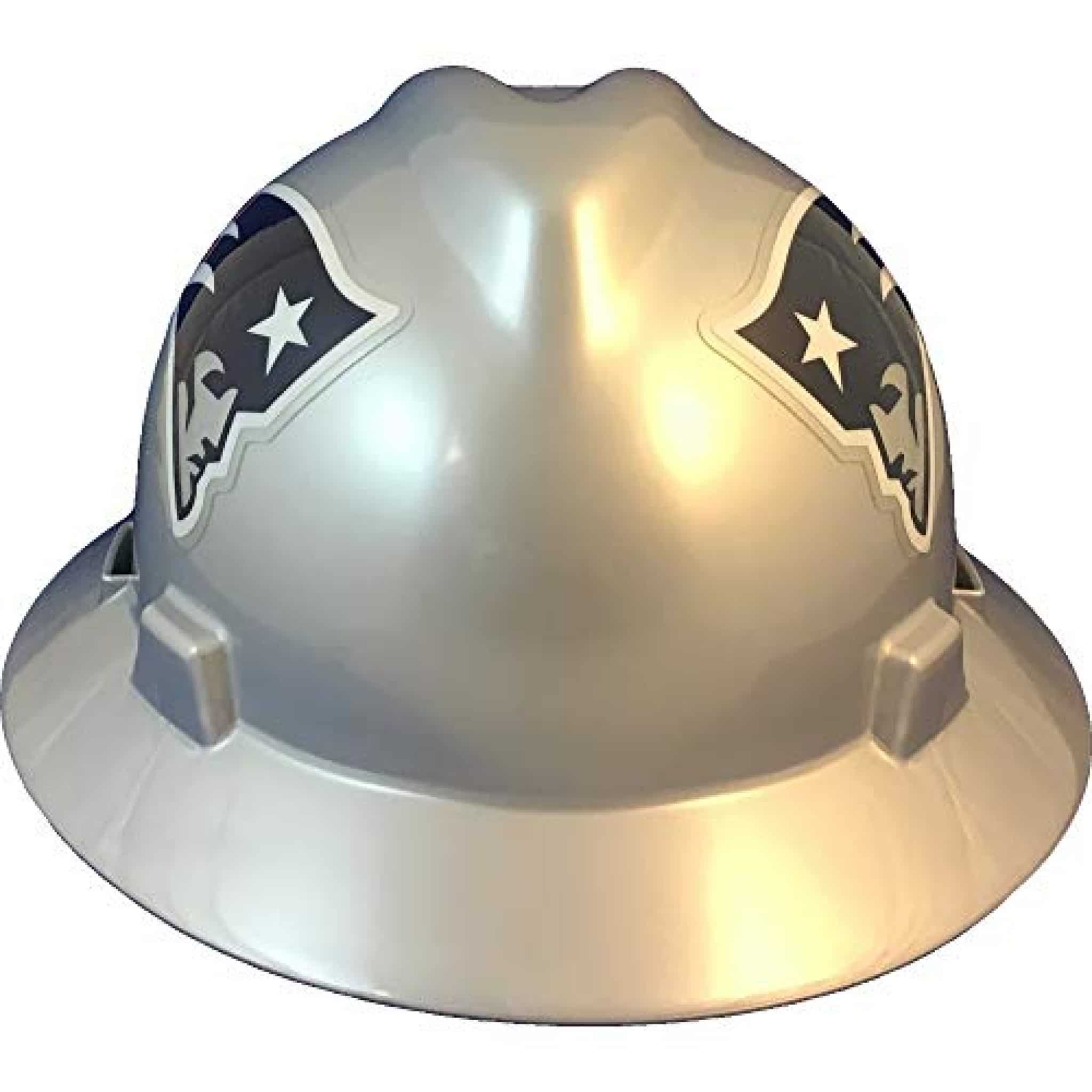 MSA 10194773 NFL VGard Full Brim Hard Hat, New England Patriots