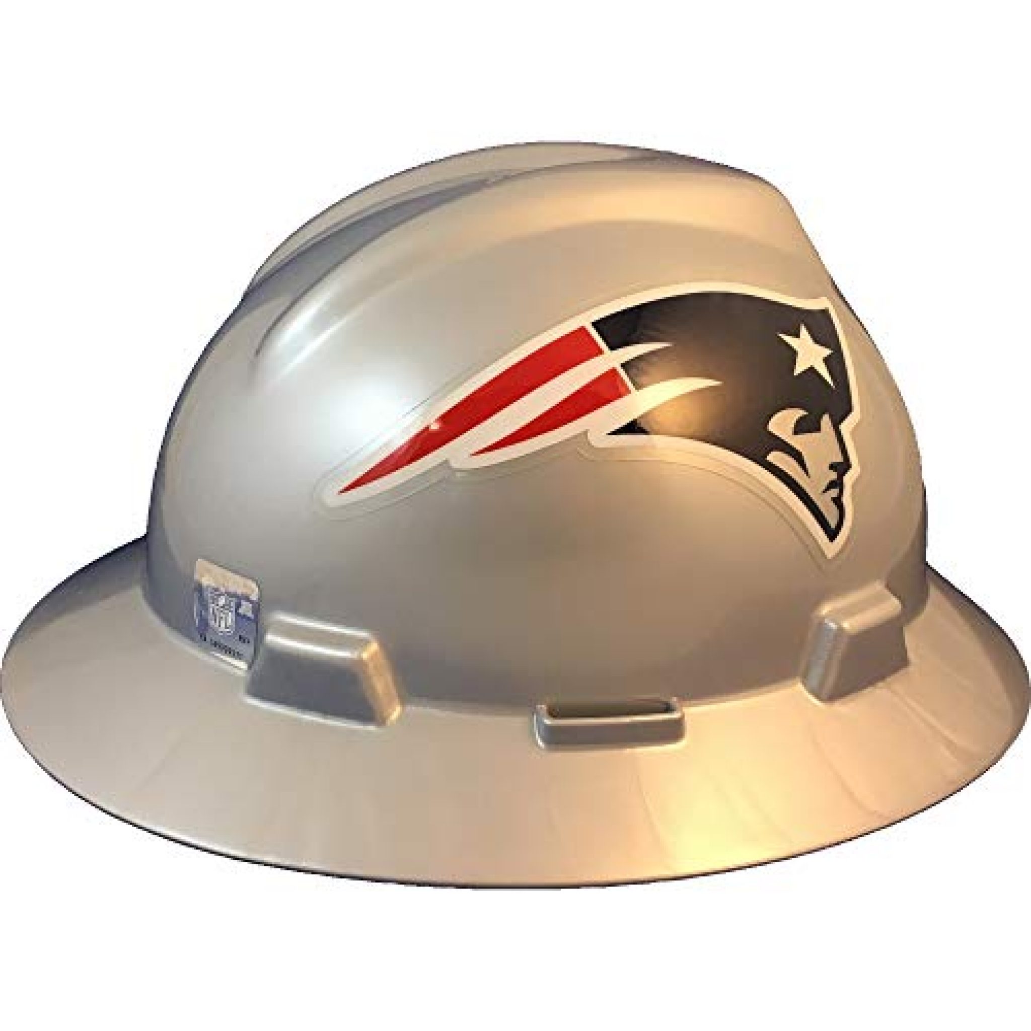 MSA 10194773 NFL VGard Full Brim Hard Hat, New England Patriots