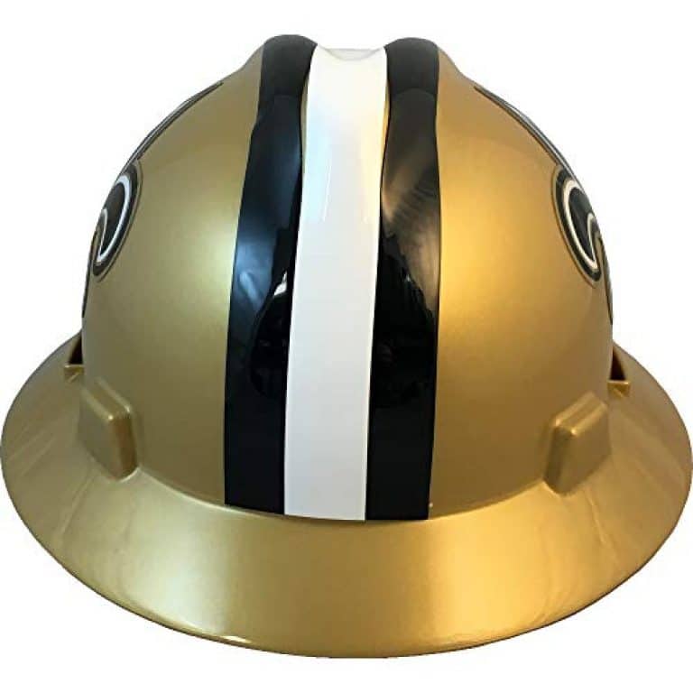 MSA 10194774 NFL VGard Full Brim Hard Hat, New Orleans Saints Sports