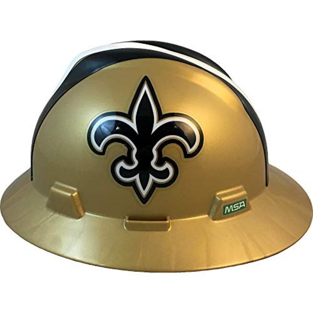 MSA 10194774 NFL VGard Full Brim Hard Hat, New Orleans Saints Sports