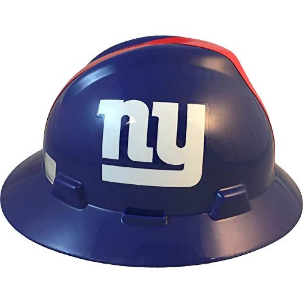 MSA 10194775 NFL VGard Full Brim Hard Hat, New York Giants Sports