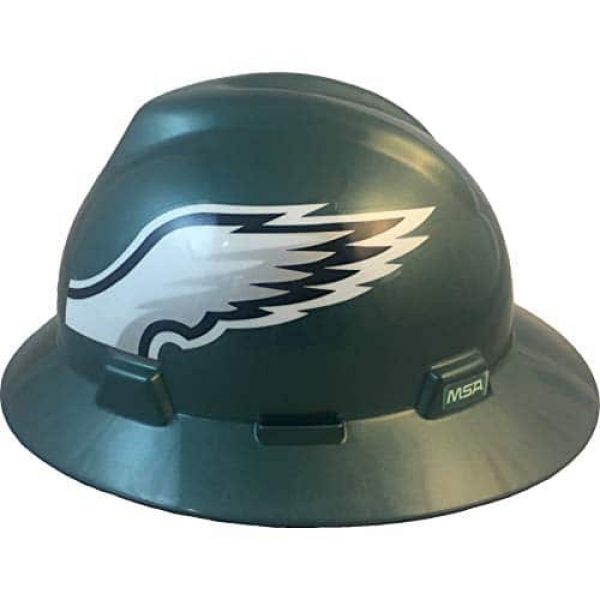 MSA 10194778 NFL VGard Full Brim Hard Hat, Philadelphia Eagles