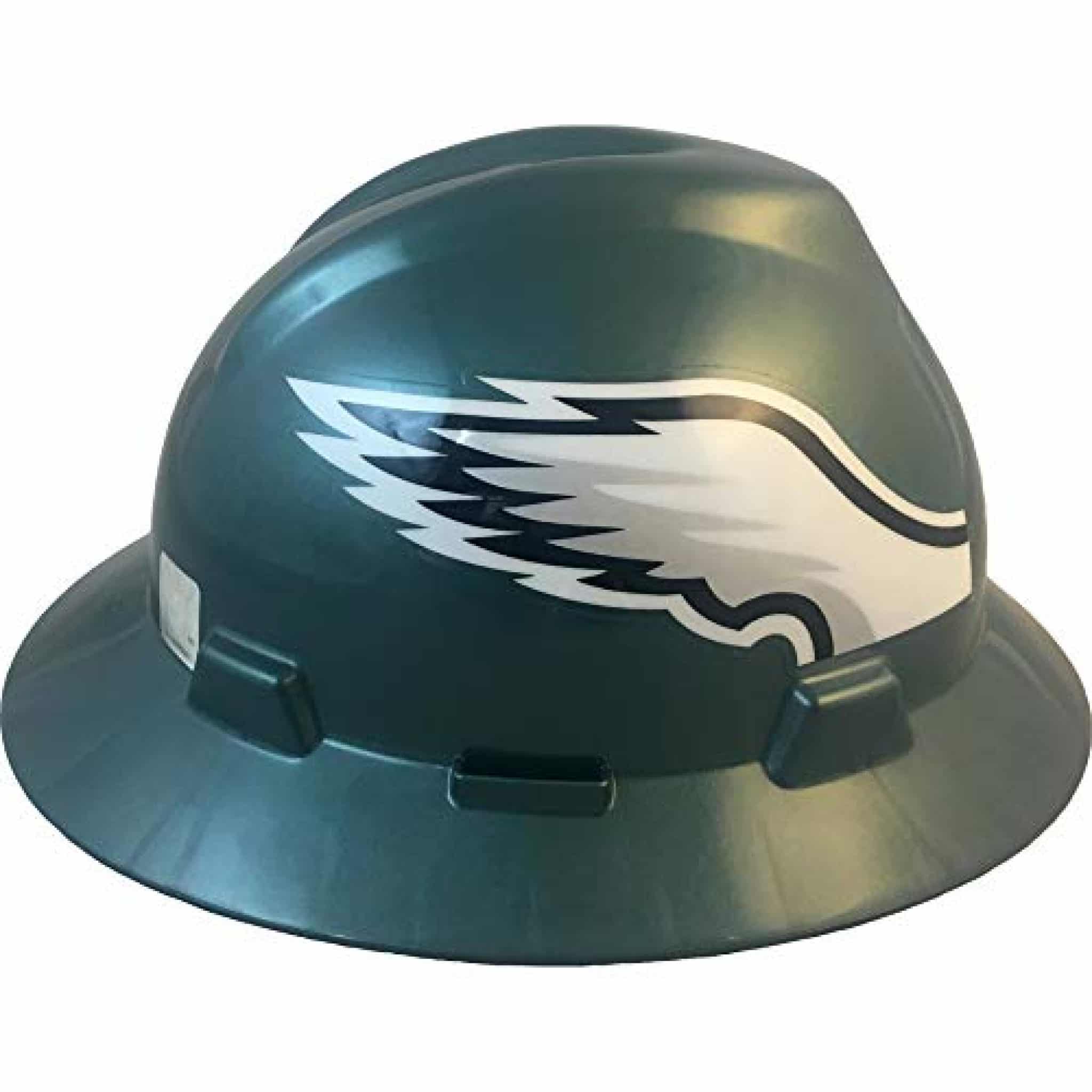 MSA 10194778 NFL VGard Full Brim Hard Hat, Philadelphia Eagles