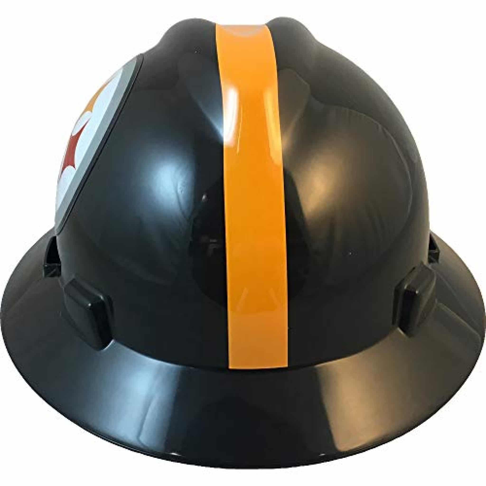 MSA 10194779 NFL V-Gard Full Brim Hard Hat, Pittsburgh Steelers