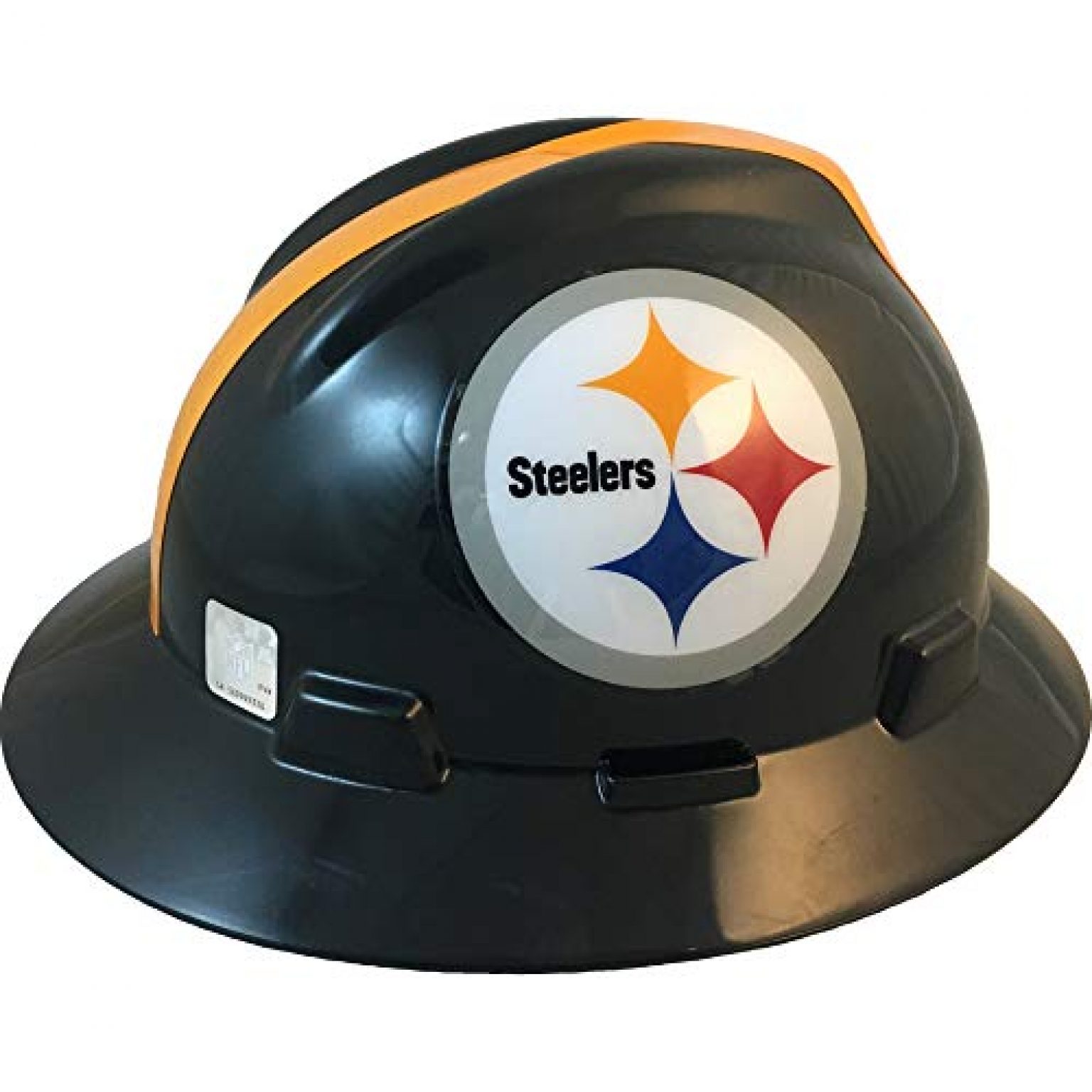 MSA 10194779 NFL V-Gard Full Brim Hard Hat, Pittsburgh Steelers 