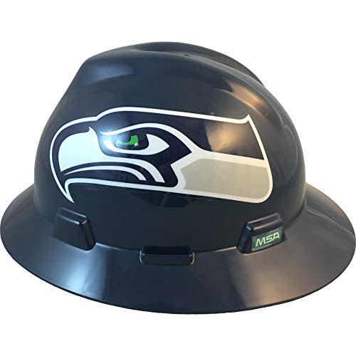 MSA 10194782 NFL V-Gard Full Brim Hard Hat, Seattle Seahawks