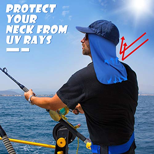 4 Pieces Elastic Resistant Hard Hat Neck Shade Elastic UV Protection Sun Shade Hat Neck Shield Neck Protector to Cover Neck for Fishing, Riding (Black, Royal Blue, Fluorescent Green, Gray)