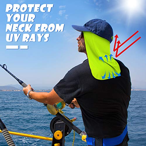 4 Pieces Elastic Resistant Hard Hat Neck Shade Elastic UV Protection Sun Shade Hat Neck Shield Neck Protector to Cover Neck for Fishing, Riding (Orange, Fluorescent Green)