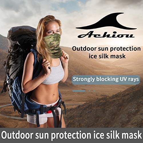 Achiou Neck Gaiter Face Mask Scarf Dust Sun Protection Cool Lightweight Windproof, Breathable Fishing Hiking Running Cycling