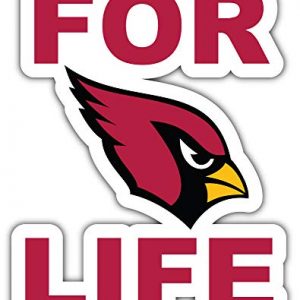 Arizona Cardinals "For Life" Bumper Sticker 4'' X 5''