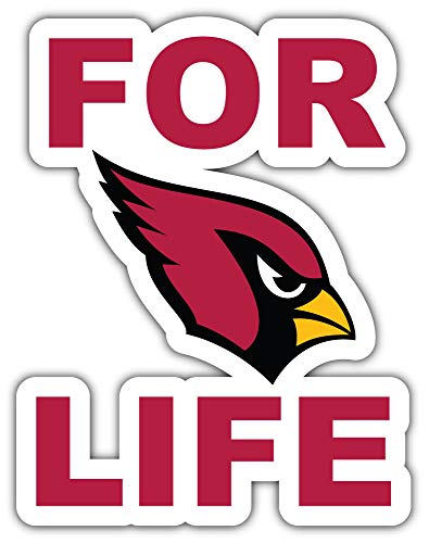 Arizona Cardinals "For Life" Bumper Sticker 4'' X 5''