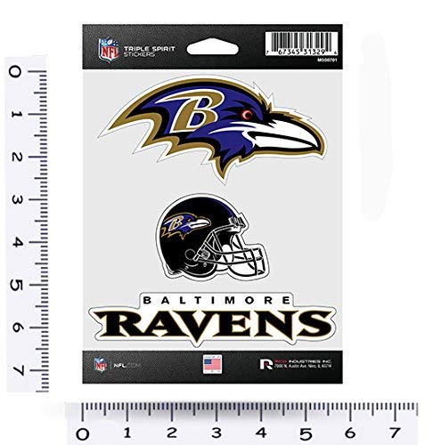 Baltimore Ravens Die Cut 3-Piece Triple Spirit Sticker Sheet