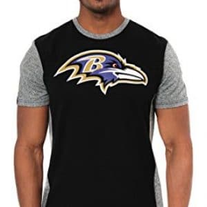 Baltimore Ravens Men's Raglan Block Short Sleeve Tee Shirt
