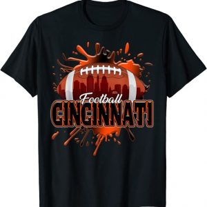 Cincinnati Bengals Football Shirt Paint Splatter City Skyline