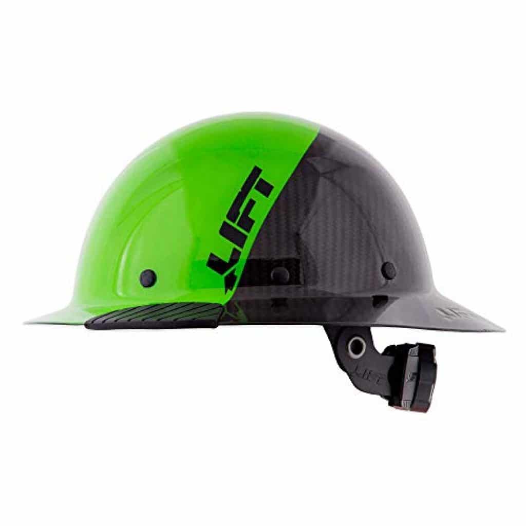 Lift Safety DAX Fifty 50 Green Carbon Fiber Full Brim Hard Hat Sports