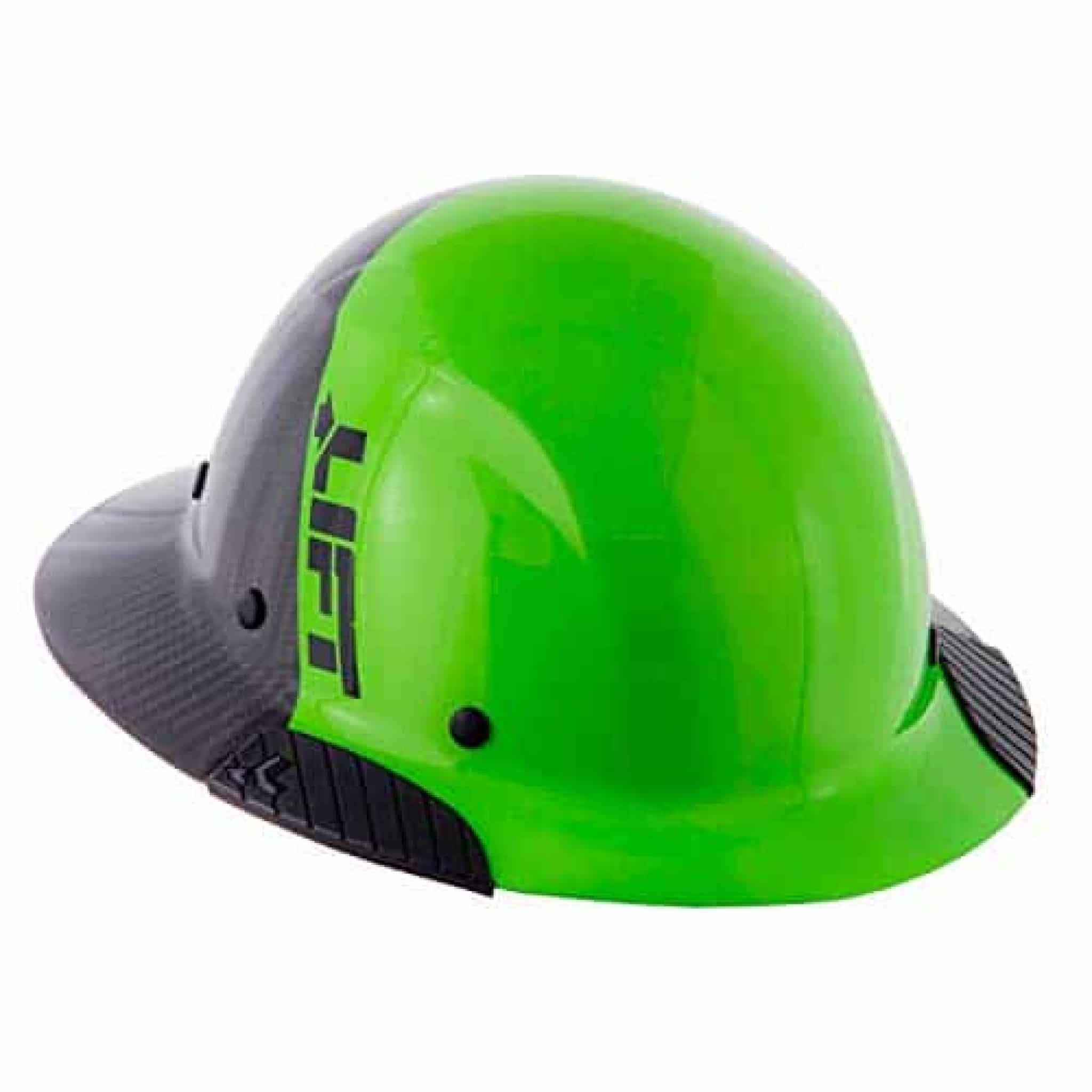 Lift Safety DAX Fifty 50 Green Carbon Fiber Full Brim Hard Hat Sports
