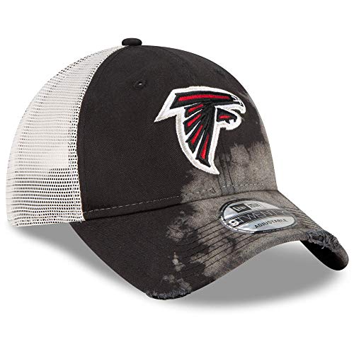 New Era Men's Black/White Atlanta Falcons Faded Trucker 9TWENTY Snapback Hat