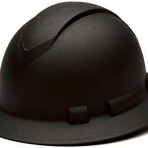 PYRAMEX Ridgeline Full Brim Hard Hat, 4-Point Ratchet Suspension, Matte Black Graphite Pattern