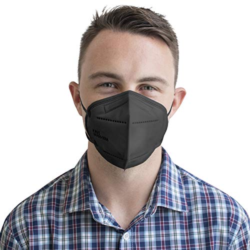 SupplyAID RRS-KN95-5PK-BLK KN95 Protective Mask, Protection Against PM2.5 Dust. Pollen and Haze-Proof, 5 Pack, black, one size