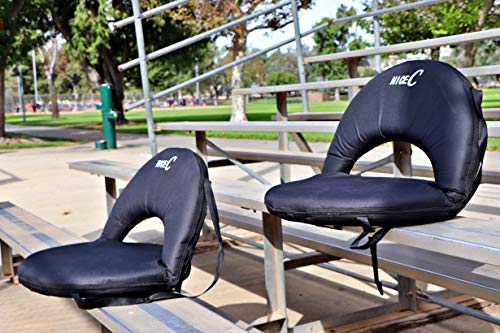 Nice C Stadium Seats, Bleacher Chairs, 10-Posisition Reclining Waterproof Cushion, Ultralight, Foldable, Extra Thick Padding, with Shoulder Strap & Net Pocket