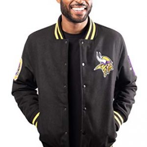 Black Minnesota Vikings Varsity Jacket
