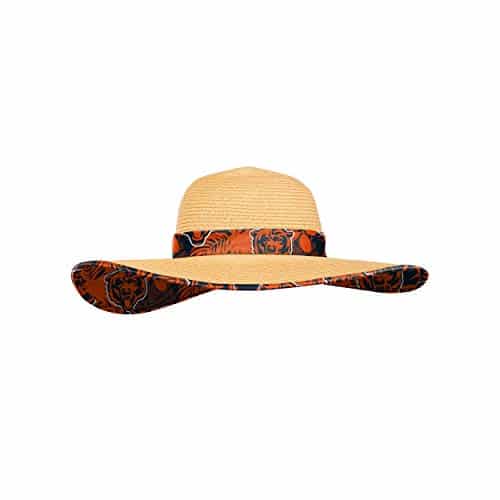 Chicago Bears Straw Sun Hat Floral Pattern