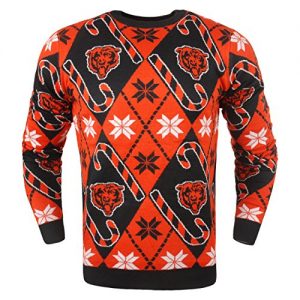 Chicago Bears Ugly Sweater Candy Cane Pattern