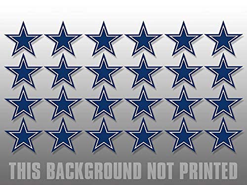 Dallas Cowboys Stickers 24 Blue Stars Set