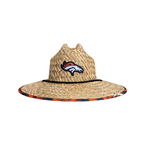 Denver Broncos Straw Sun Hat Floral Pattern