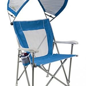 GCI Outdoor Waterside SunShade Folding Captain's Beach Chair with Adjustable SPF Canopy