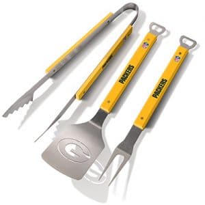 Green Bay Packers BBQ Set Fork & Tongs with 2 Bottle Openers