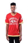 Kansas City Chiefs Jersey V-Neck Mesh / Stripe Sleeves