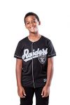 Las Vegas Raiders Boy’s Button Down Baseball Jersey T-Shirt