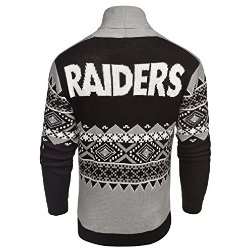 Las Vegas Raiders Men's Cardigan Ugly Sweater Pattern