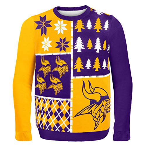 Minnesota Vikings Ugly Sweater Busy Block Pattern