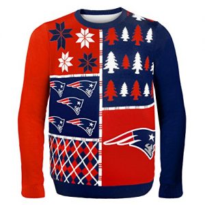 New England Patriots Ugly Sweater Busy Block Pattern