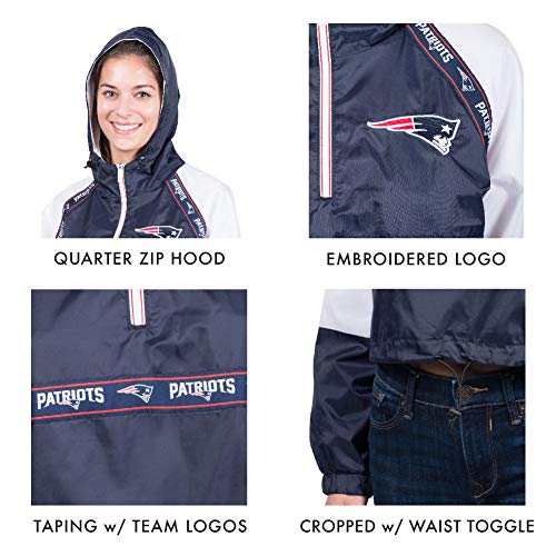 New England Patriots Women's Windbreaker Quarter Zipper Hoodie