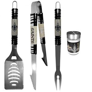 New Orleans Saints 3pc Tailgater BBQ Set and Seasoning Shaker