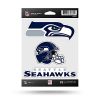 NFL Rico Industries Die Cut 3-Piece Triple Spirit Sticker Sheet, Seattle Seahawks , 5 x 7-inches