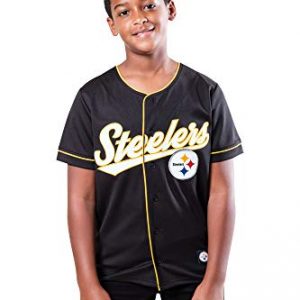 Pittsburgh Steelers Youth Button Down Baseball Jersey