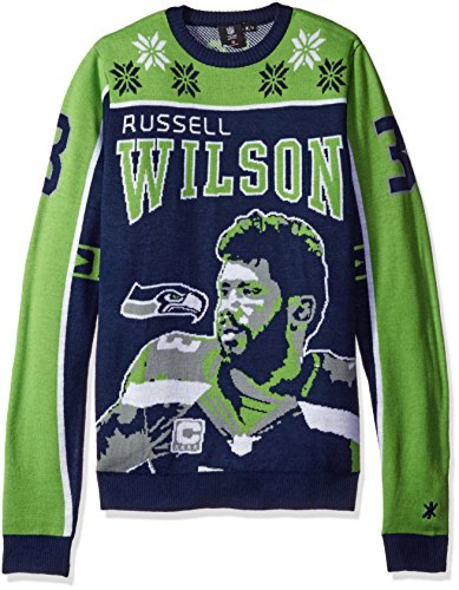 Seattle Seahawks Russell Wilson Ugly Sweater | Sports Hard Hats