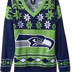 Seattle Seahawks Women's Ugly Sweater V-Neck