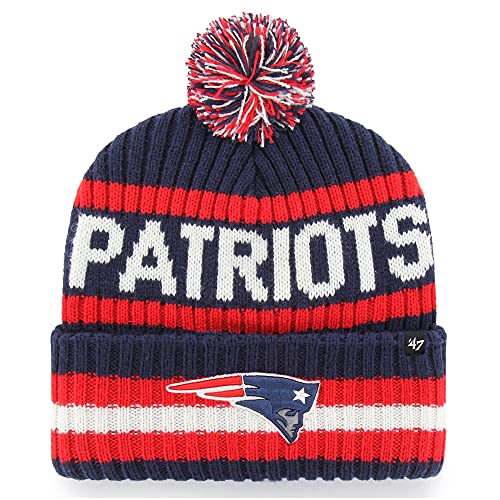 Striped New England Patriots Beanie Skull Cap