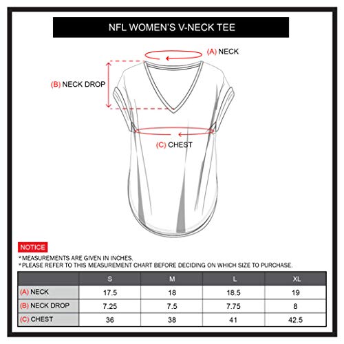 Ultra Game NFL Women's Soft V-Neck Tee Shirt