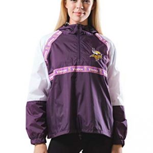 Women's Quarter Zip Minnesota Vikings Windbreaker Jacket Hoodie